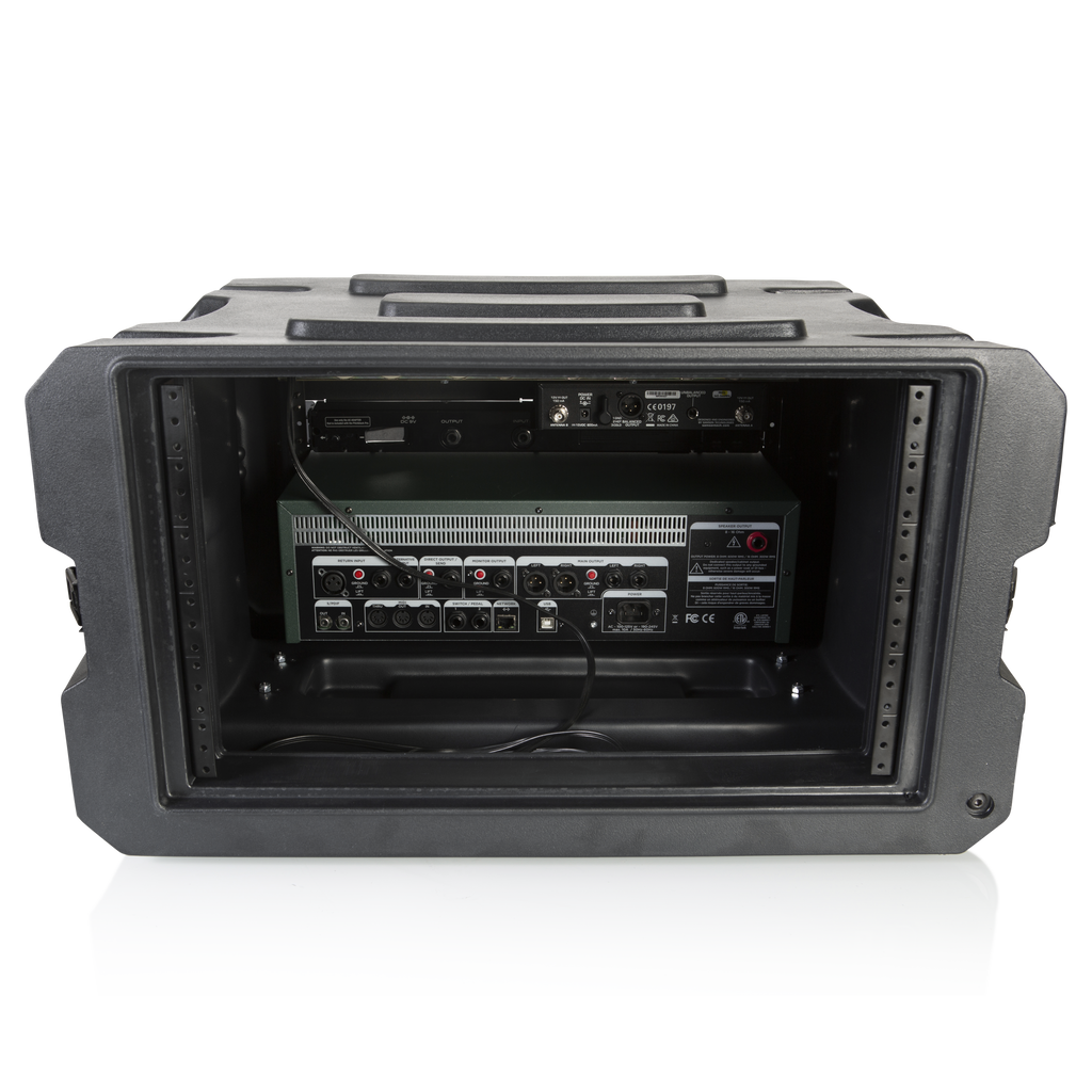 6U, 19" Deep Molded Audio Rack; w/ wheels