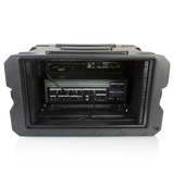 6U, 19" Deep Molded Audio Rack; w/ wheels