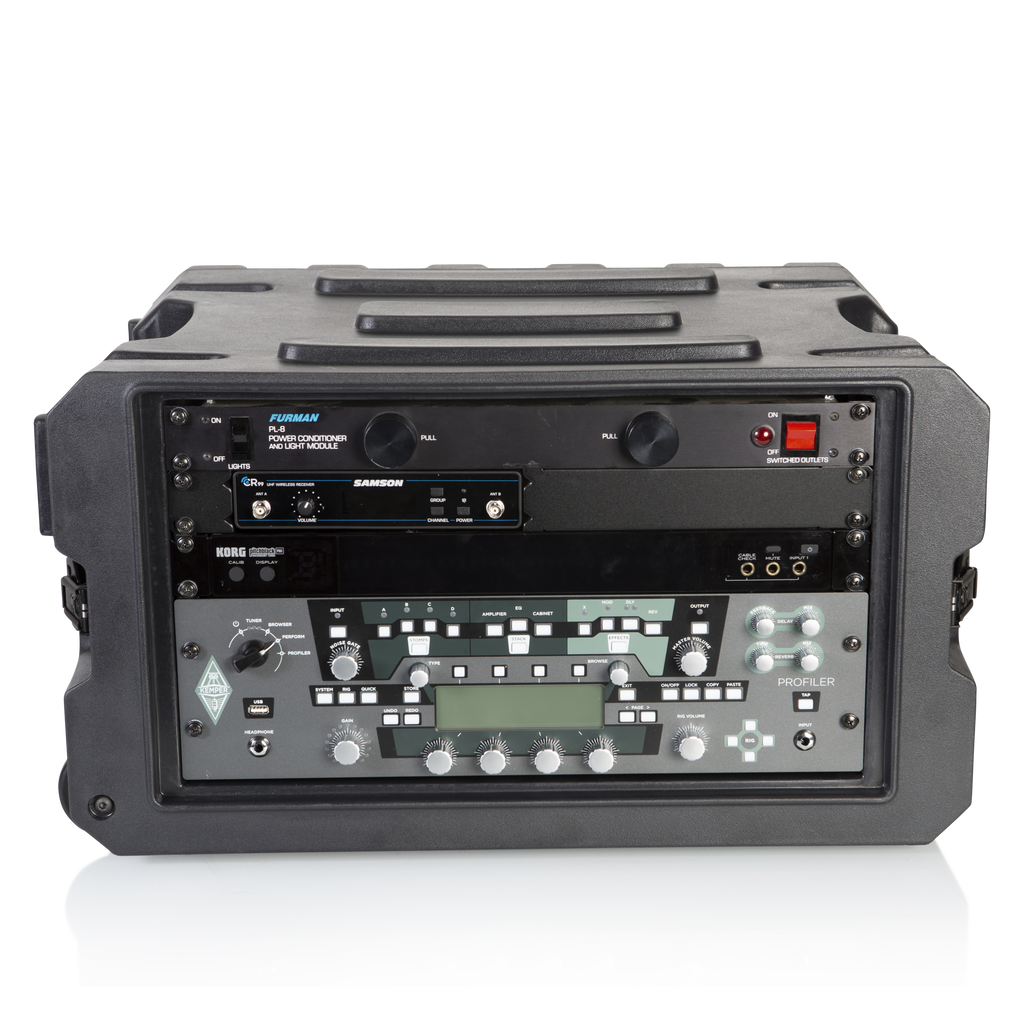 6U, 19" Deep Molded Audio Rack; w/ wheels