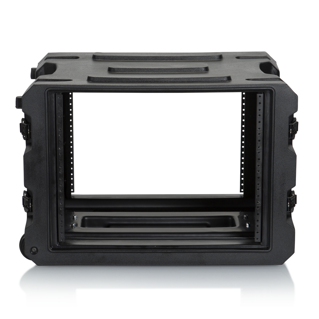 8U, 19" Deep Molded Audio Rack; w/ wheels