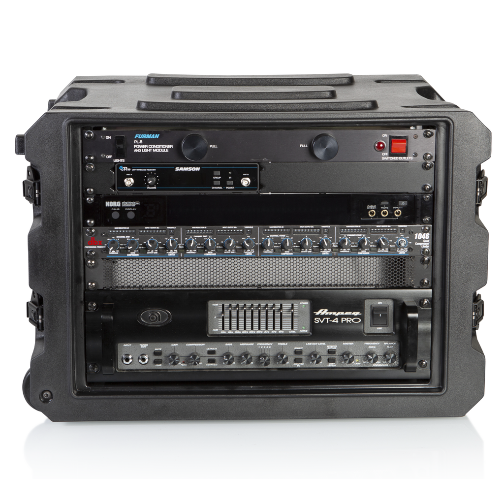 8U, 19" Deep Molded Audio Rack; w/ wheels