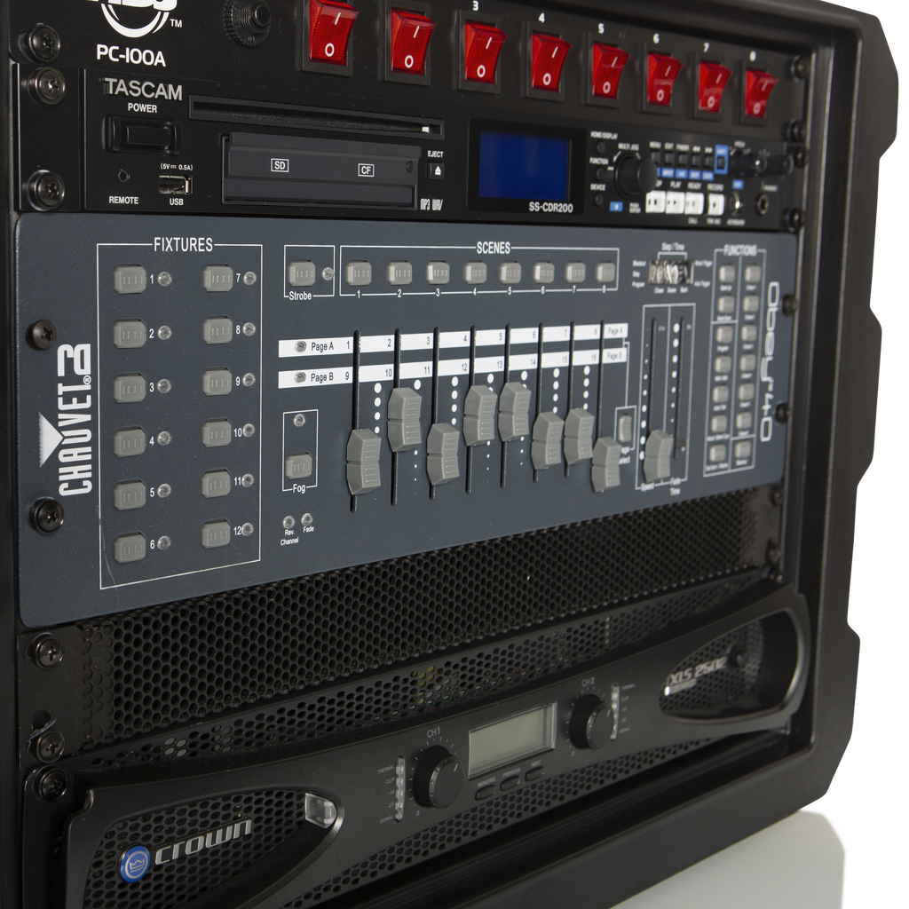 8U, 19" Deep Molded Audio Rack; w/ wheels