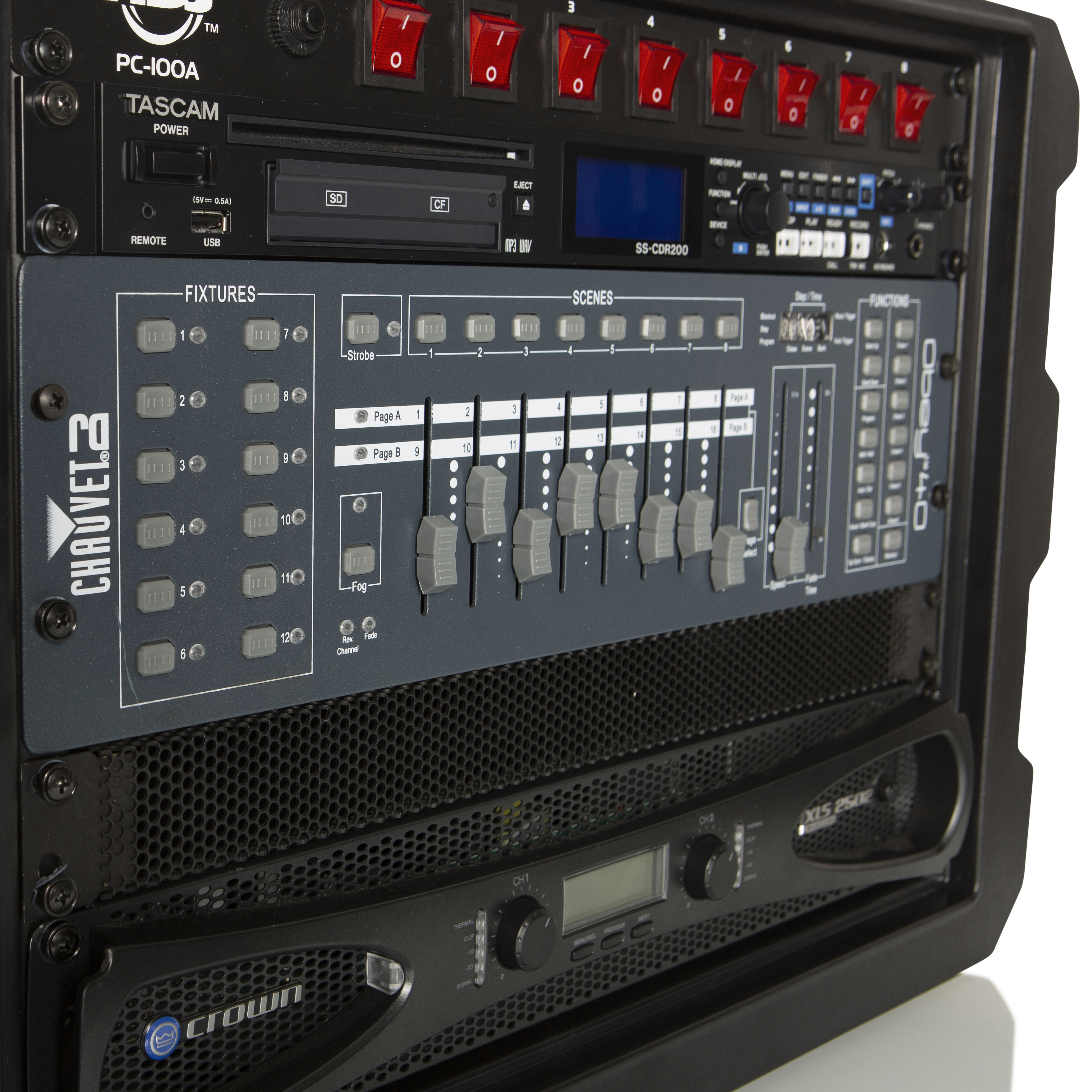 8U, 19" Deep Molded Audio Rack; w/ wheels