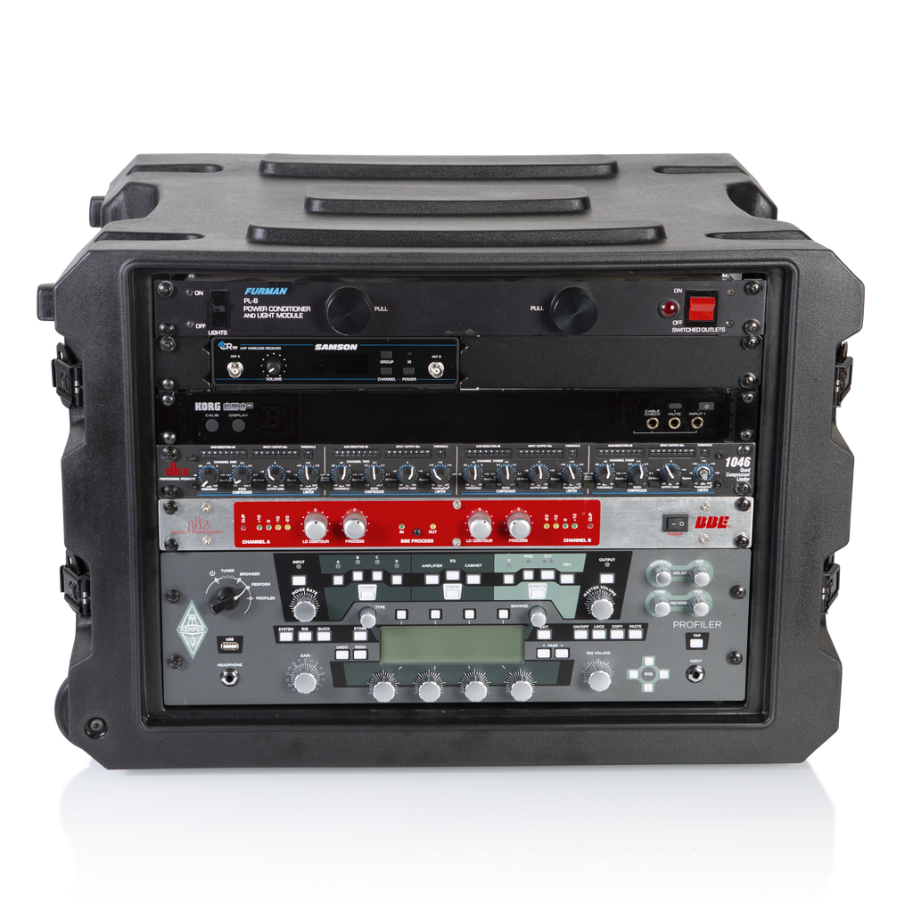 8U, 19" Deep Molded Audio Rack; w/ wheels
