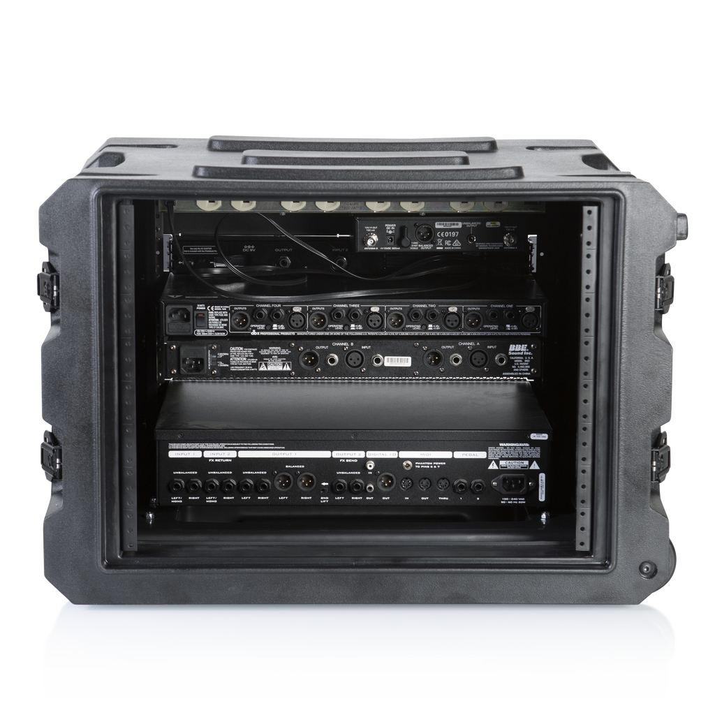 8U, 19" Deep Molded Audio Rack; w/ wheels