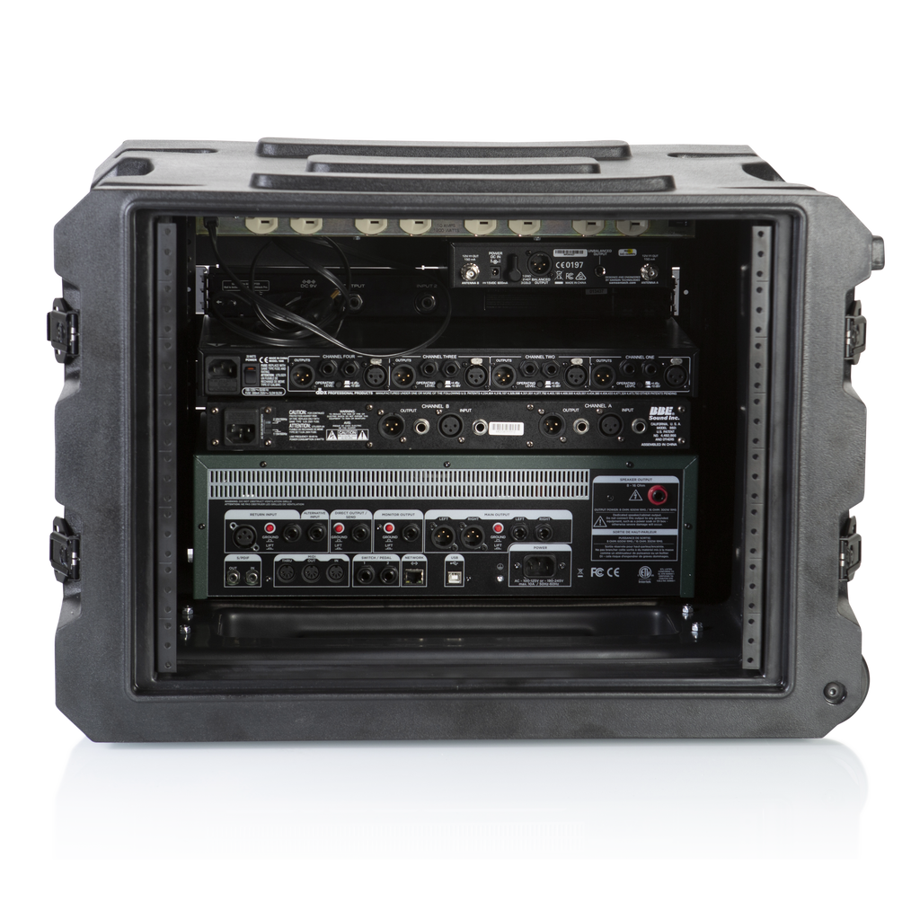 8U, 19" Deep Molded Audio Rack; w/ wheels