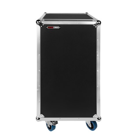 ATA Wood Flight Rack Case; 20U; 17" Deep; Casters