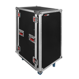 ATA Wood Flight Rack Case; 20U; 17" Deep; Casters