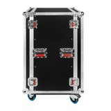 ATA Wood Flight Rack Case; 20U; 17" Deep; Casters