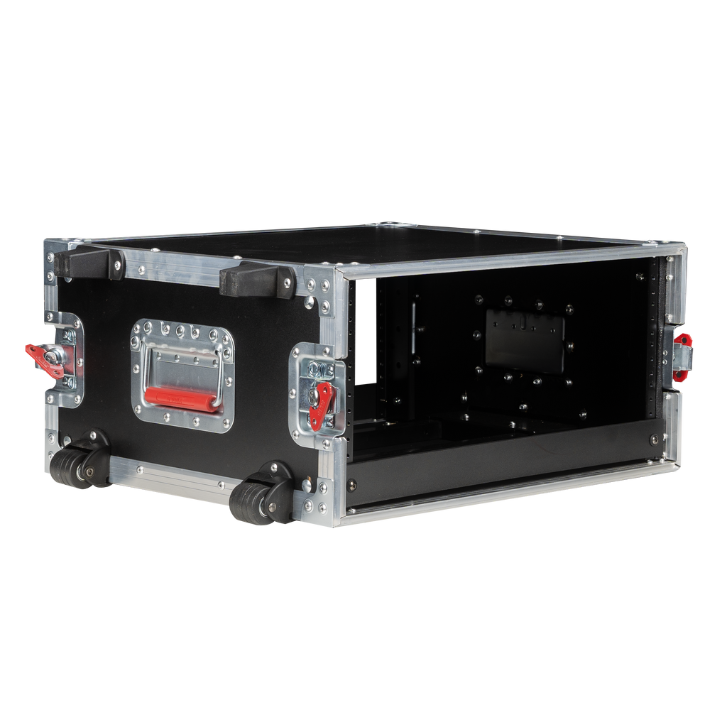 4U, Standard Audio Road Rack Case, w/ Wheels