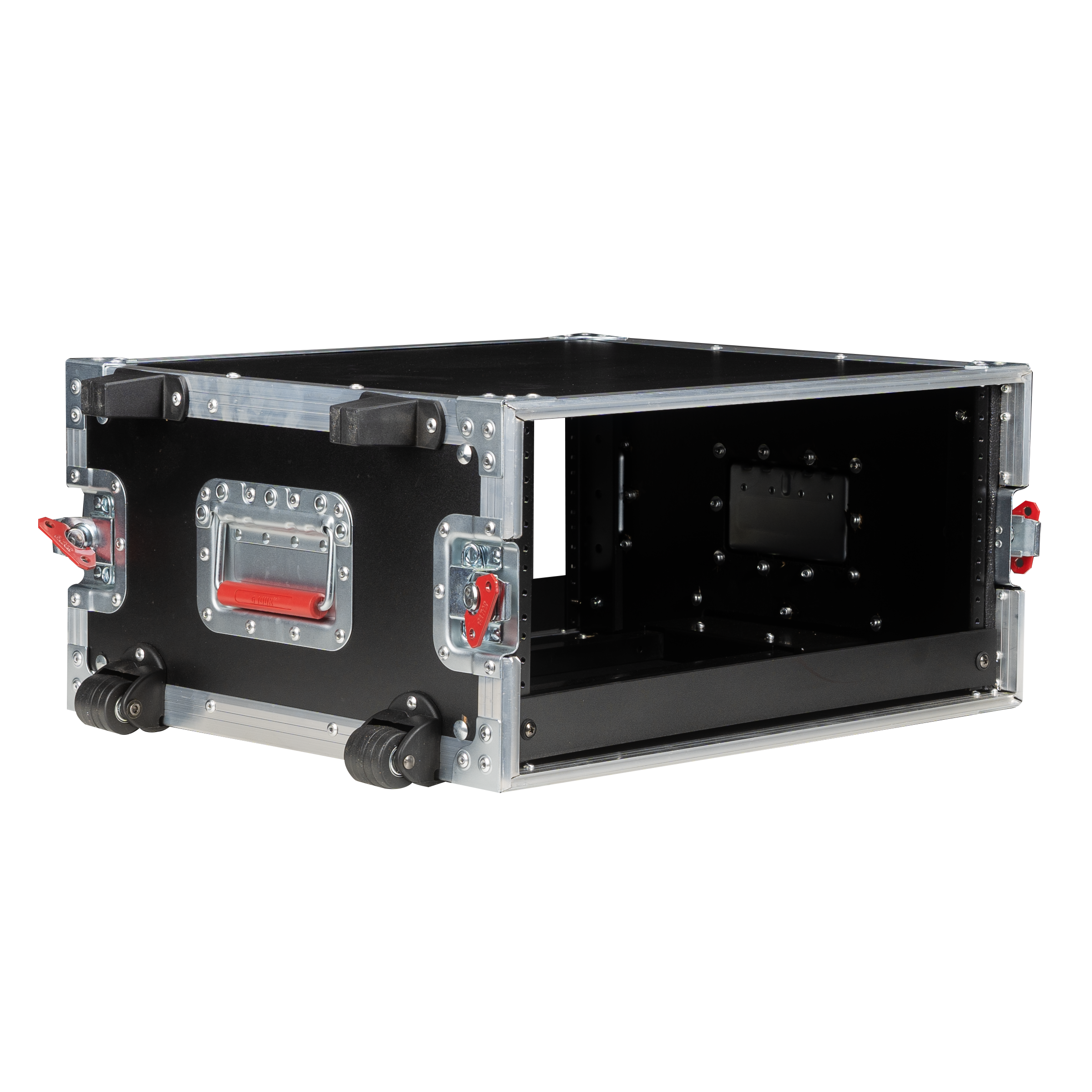 4U, Standard Audio Road Rack Case, w/ Wheels