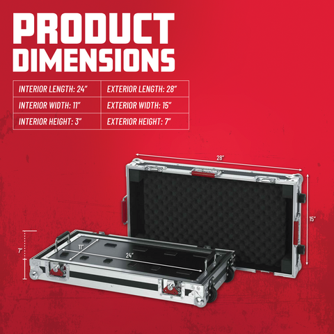 G-TOUR Pedal Board; Large w/ wheels