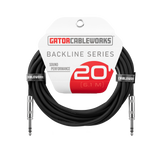 20-foot TRS ¼” Male to Male Balanced Patch Cable