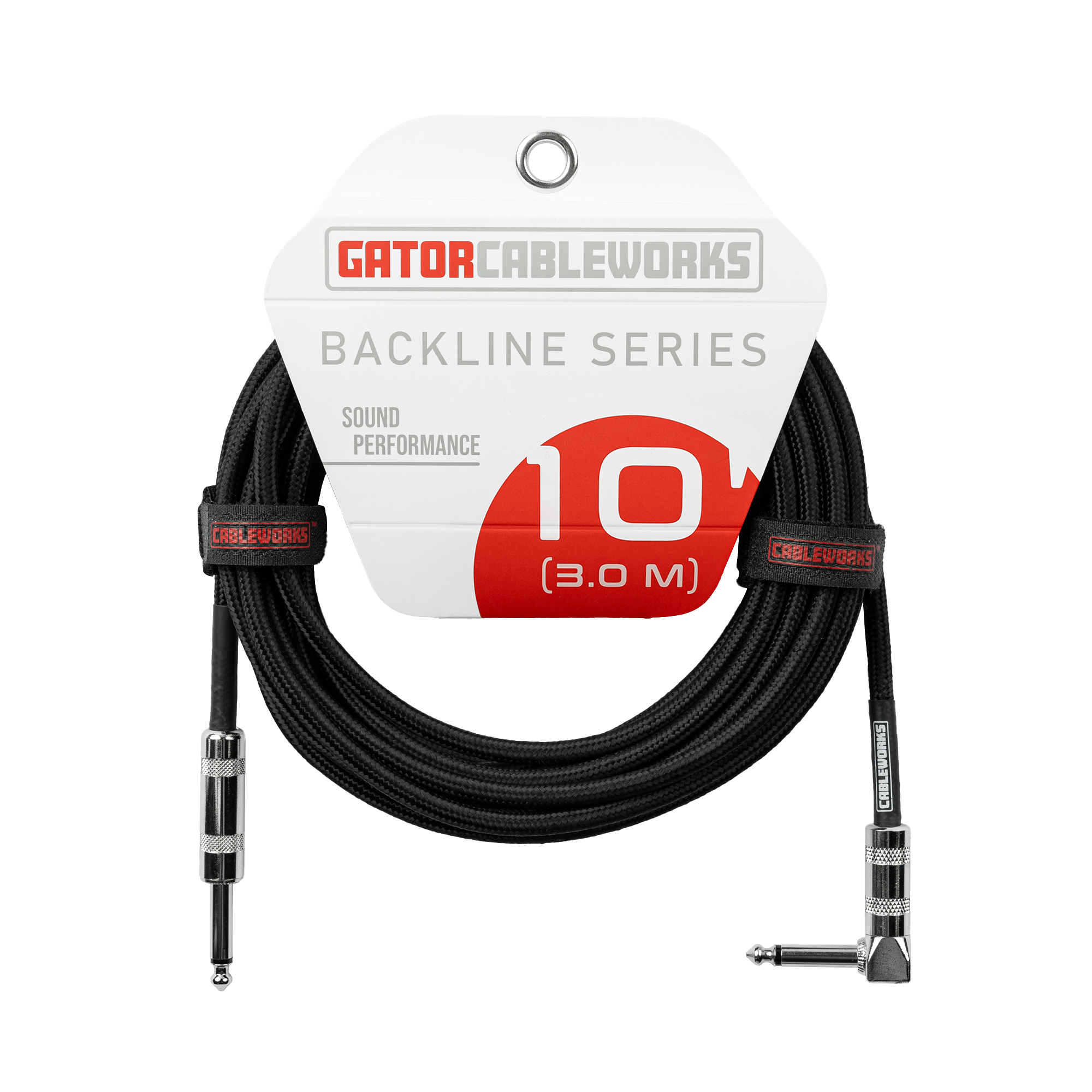10 Foot Strt to RA Braided Instrument Cable-BB