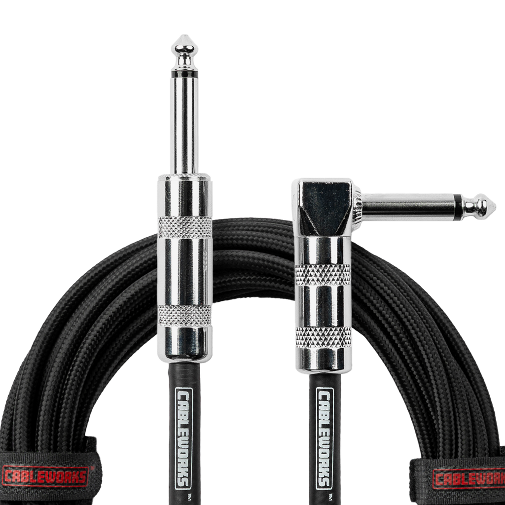 10 Foot Strt to RA Braided Instrument Cable-BB