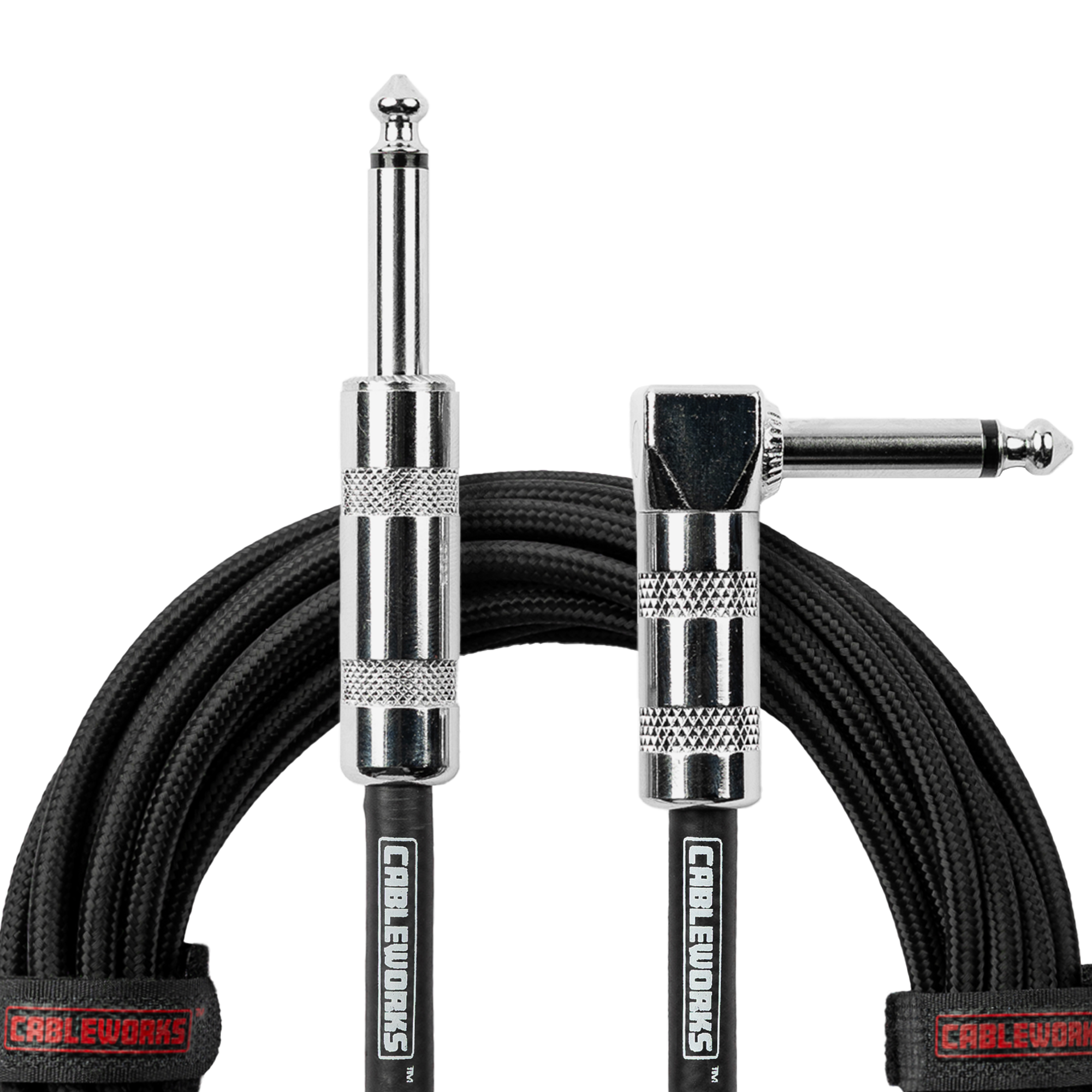 10 Foot Strt to RA Braided Instrument Cable-BB