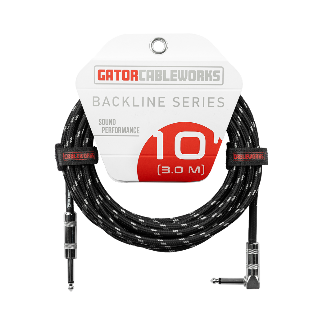 10 Foot Strt to RA Braided Instrument Cable-BG