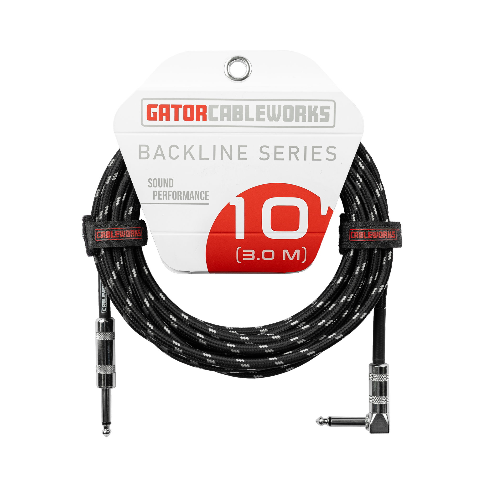 10 Foot Strt to RA Braided Instrument Cable-BG