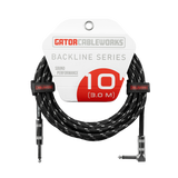 10 Foot Strt to RA Braided Instrument Cable-BG