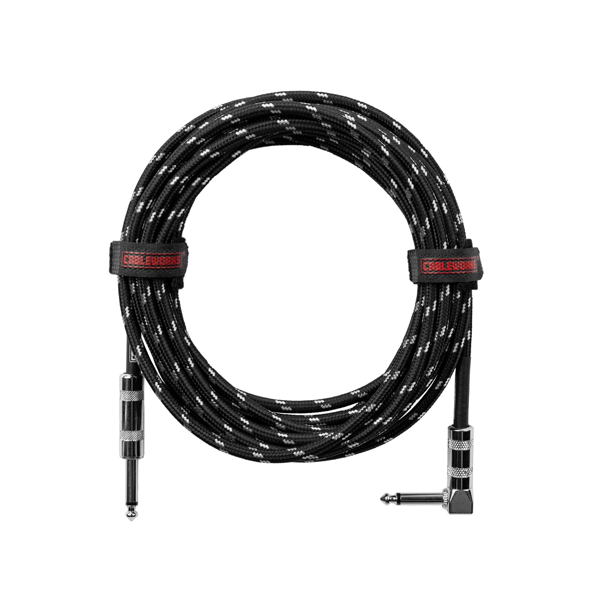 10 Foot Strt to RA Braided Instrument Cable-BG