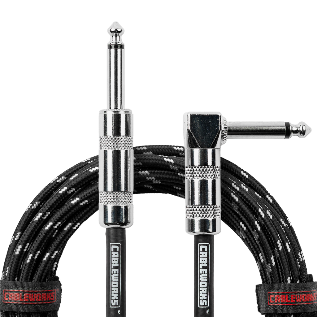 10 Foot Strt to RA Braided Instrument Cable-BG