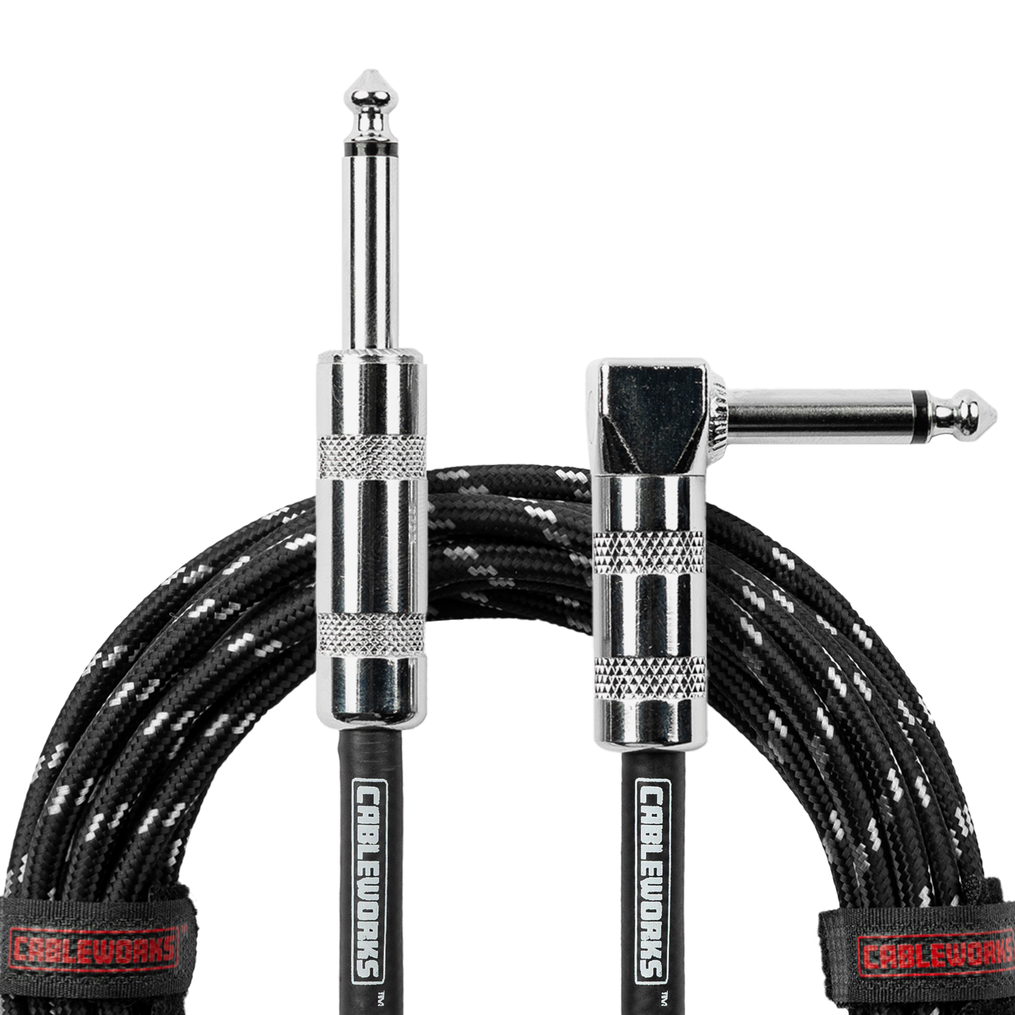 10 Foot Strt to RA Braided Instrument Cable-BG