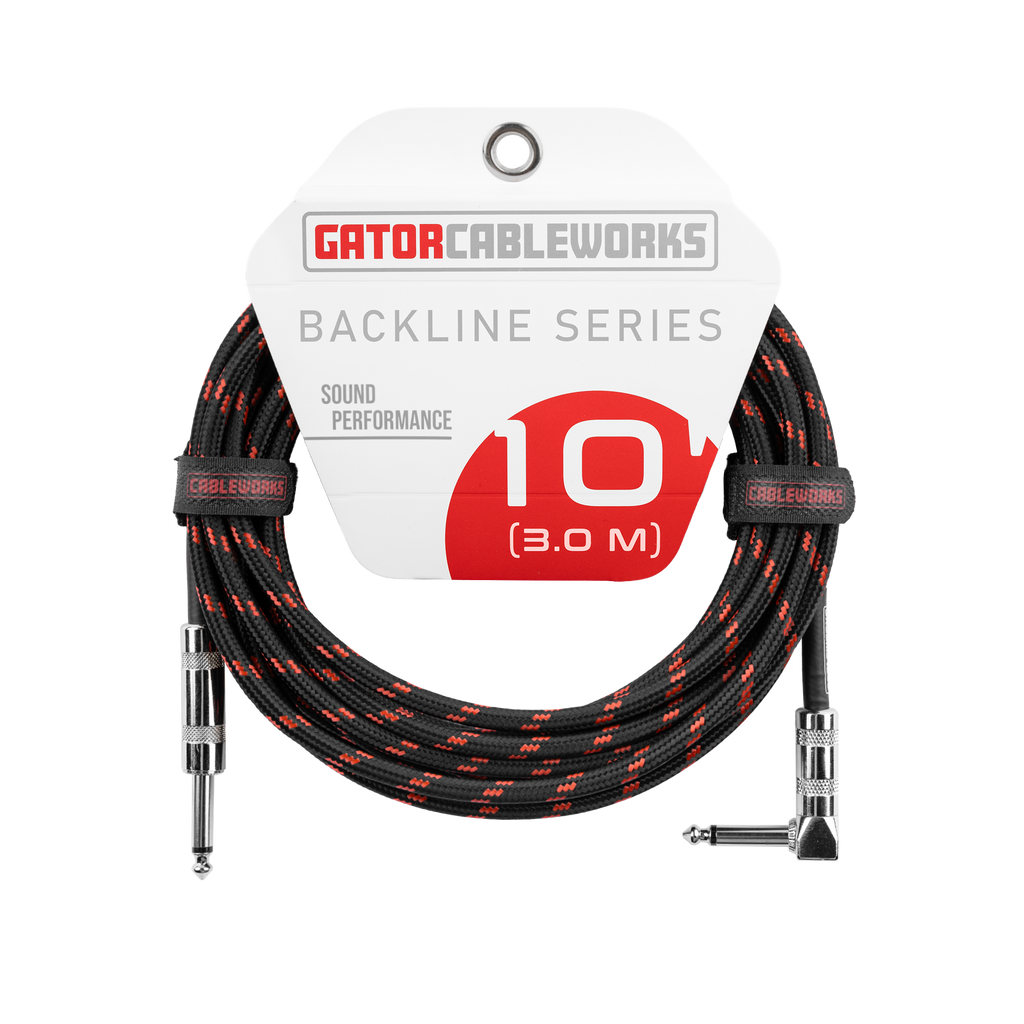 10 Foot Strt to RA Braided Instrument Cable-BRD