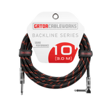 10 Foot Strt to RA Braided Instrument Cable-BRD