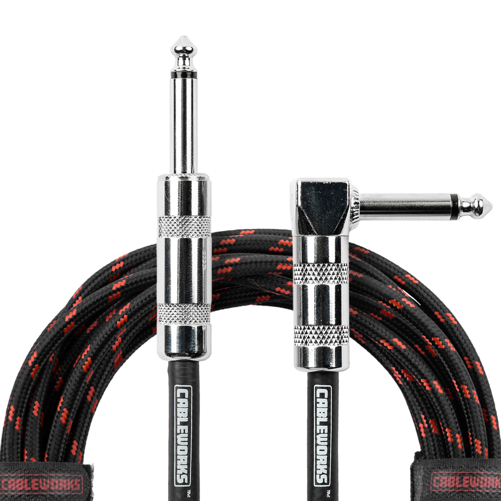 10 Foot Strt to RA Braided Instrument Cable-BRD