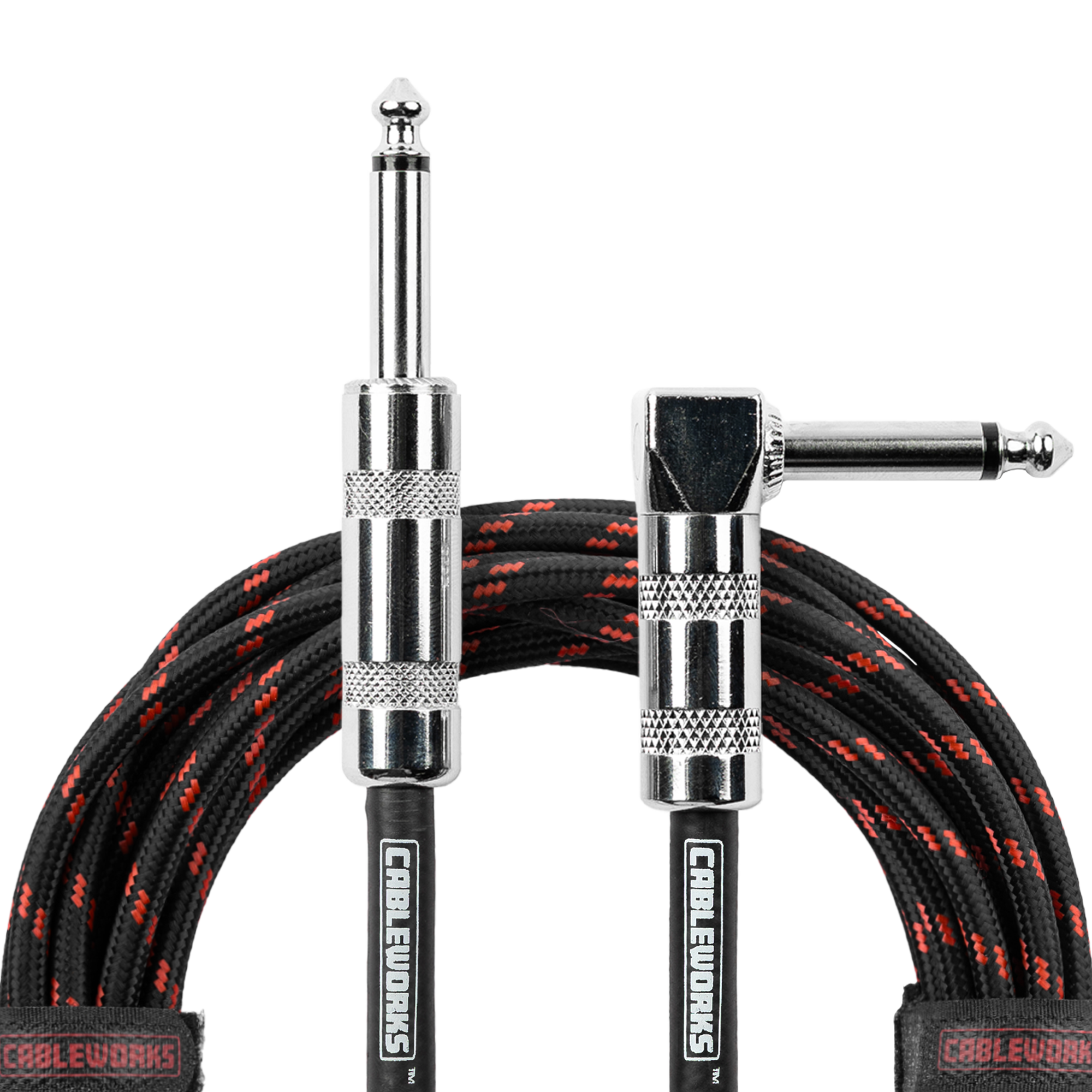 10 Foot Strt to RA Braided Instrument Cable-BRD