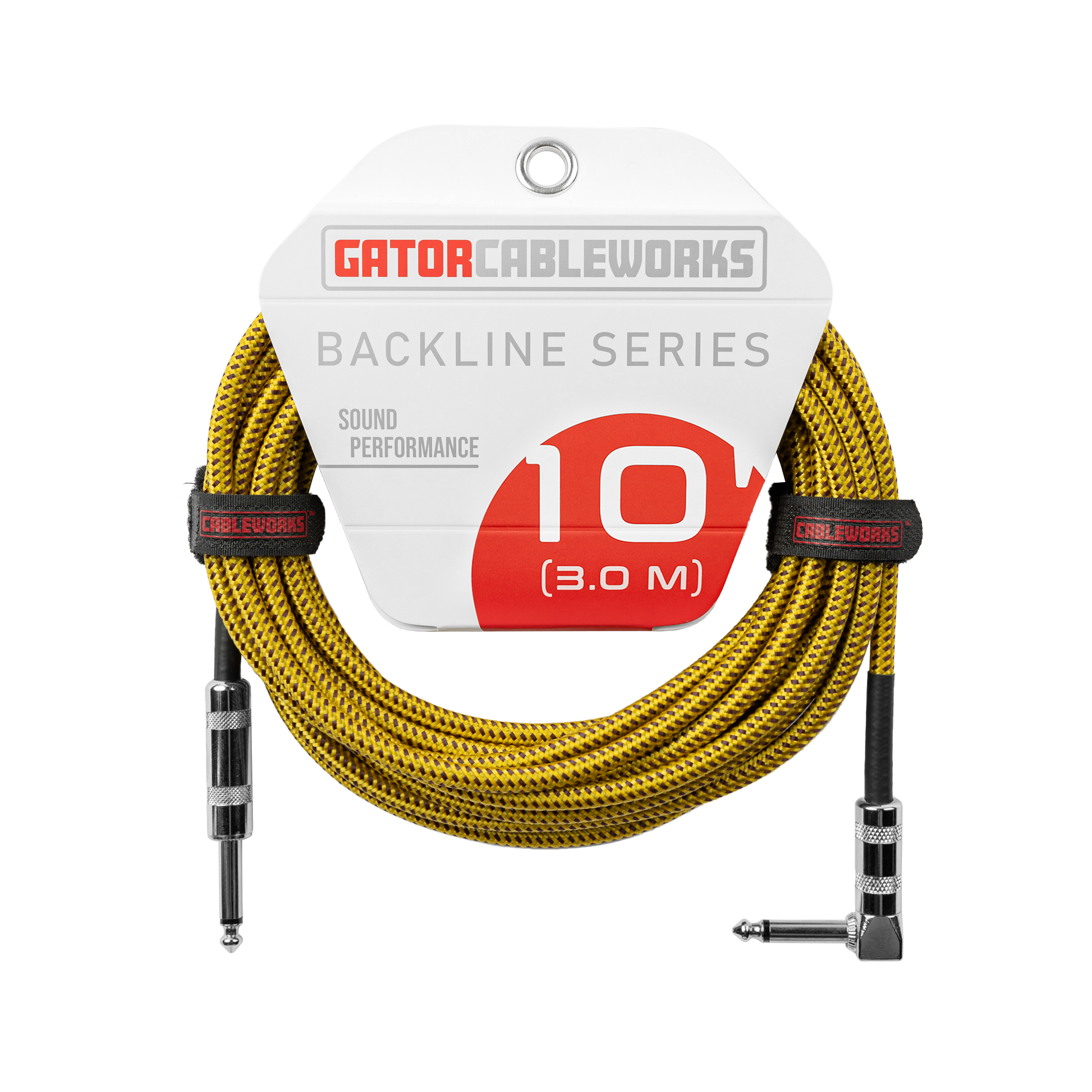 10 Foot Strt to RA Braided Instrument Cable-BRY