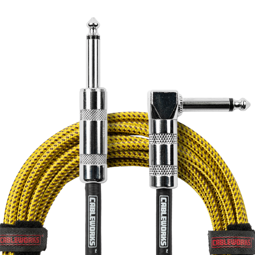 10 Foot Strt to RA Braided Instrument Cable-BRY