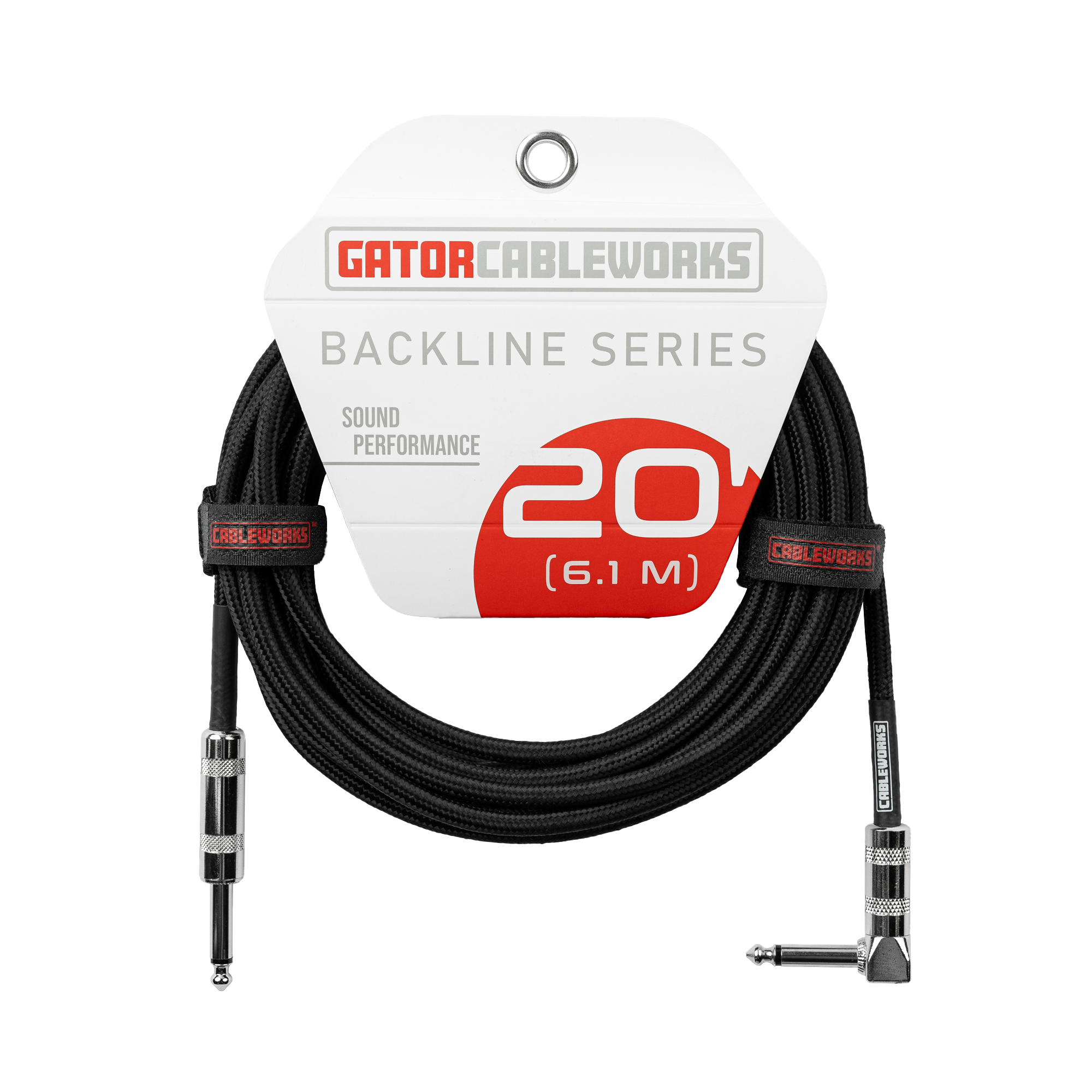 20 Foot Strt to RA Braided Instrument Cable-BB