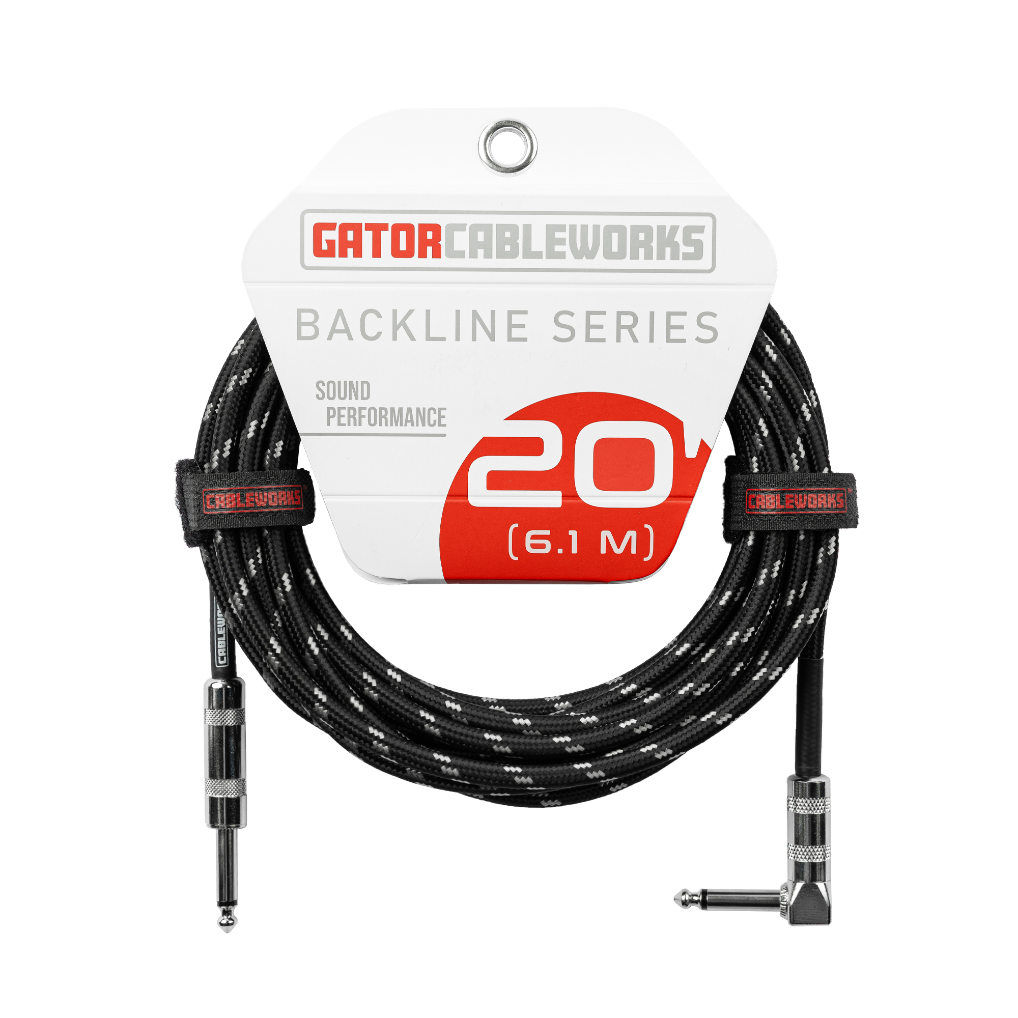 20 Foot Strt to RA Braided Instrument Cable-BG