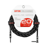 20 Foot Strt to RA Braided Instrument Cable-BG