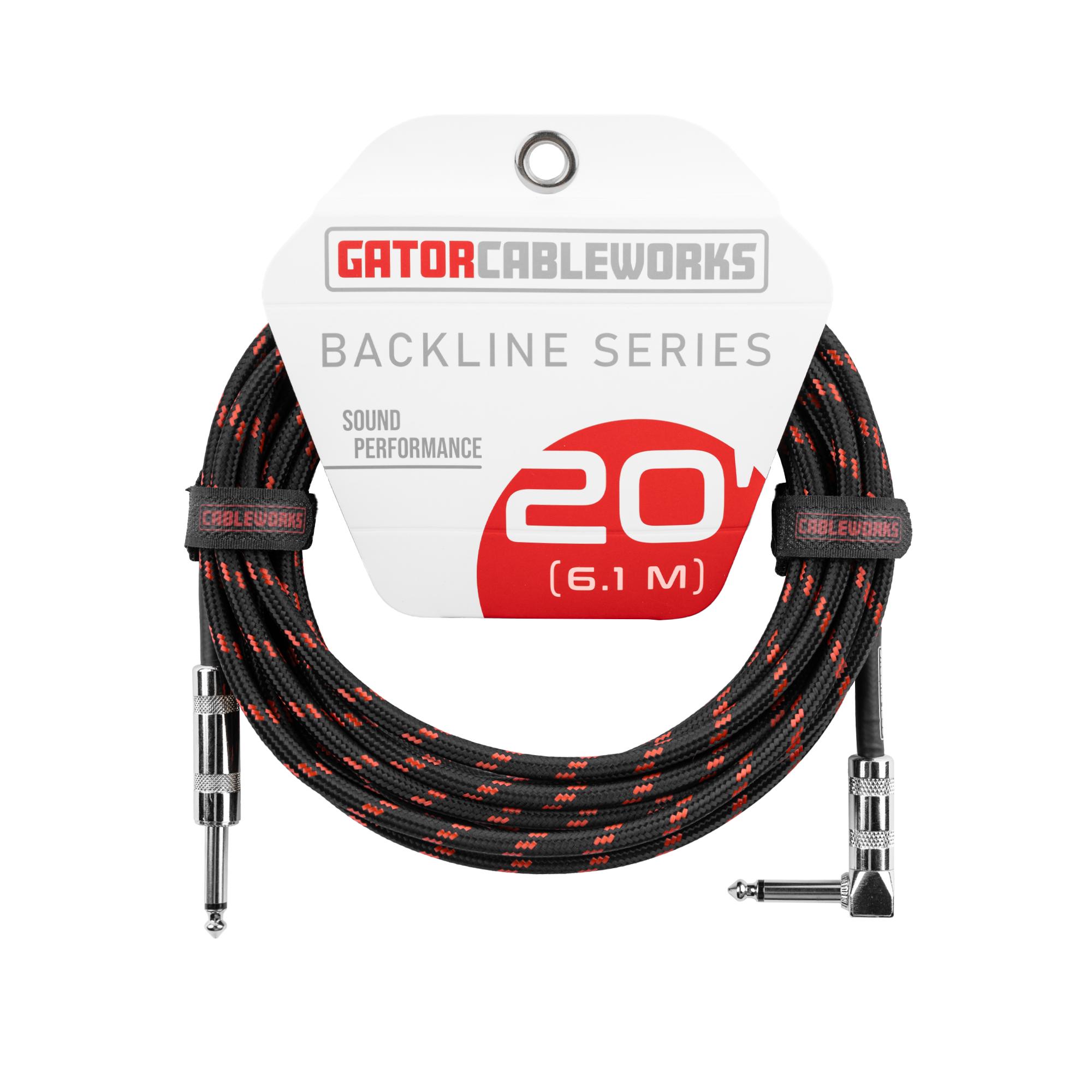 20 Foot Strt to RA Braided Instrument Cable-BRD