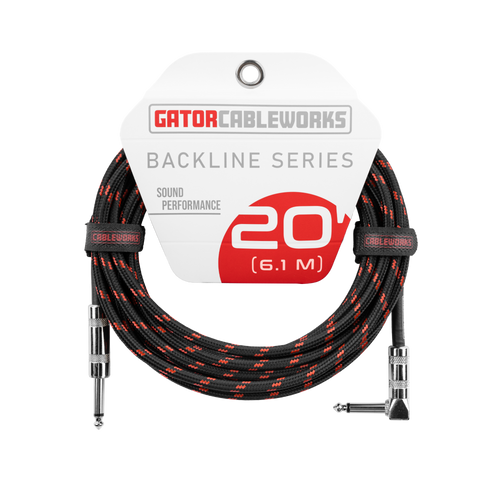 20 Foot Strt to RA Braided Instrument Cable-BRD