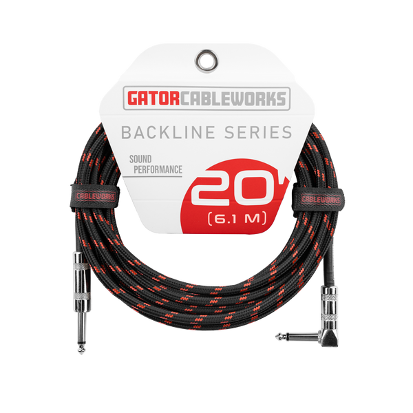 20 Foot Strt to RA Braided Instrument Cable-BRD
