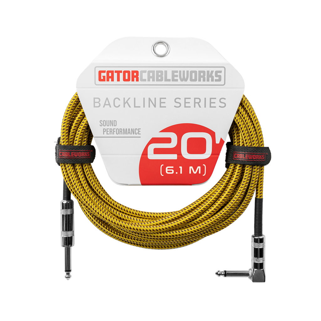 20 Foot Strt to RA Braided Instrument Cable-BRY