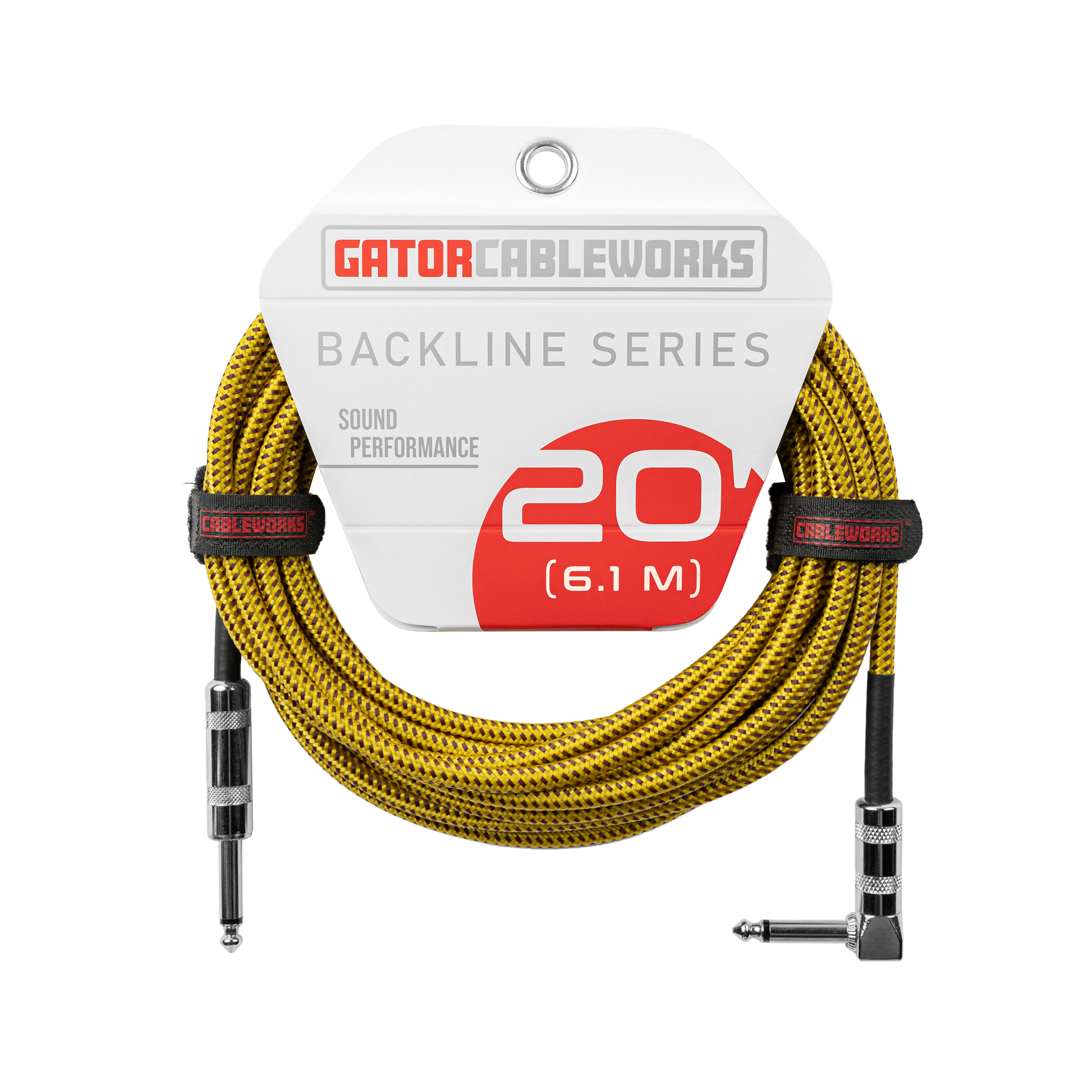 20 Foot Strt to RA Braided Instrument Cable-BRY