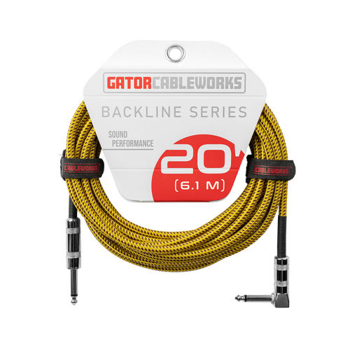 20 Foot Strt to RA Braided Instrument Cable-BRY