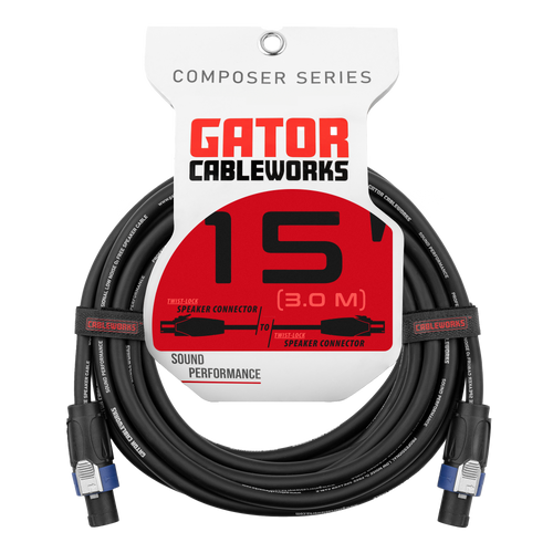 15 Foot Twist Lock Connector Speaker Cable