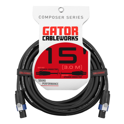 15 Foot Twist Lock Connector Speaker Cable