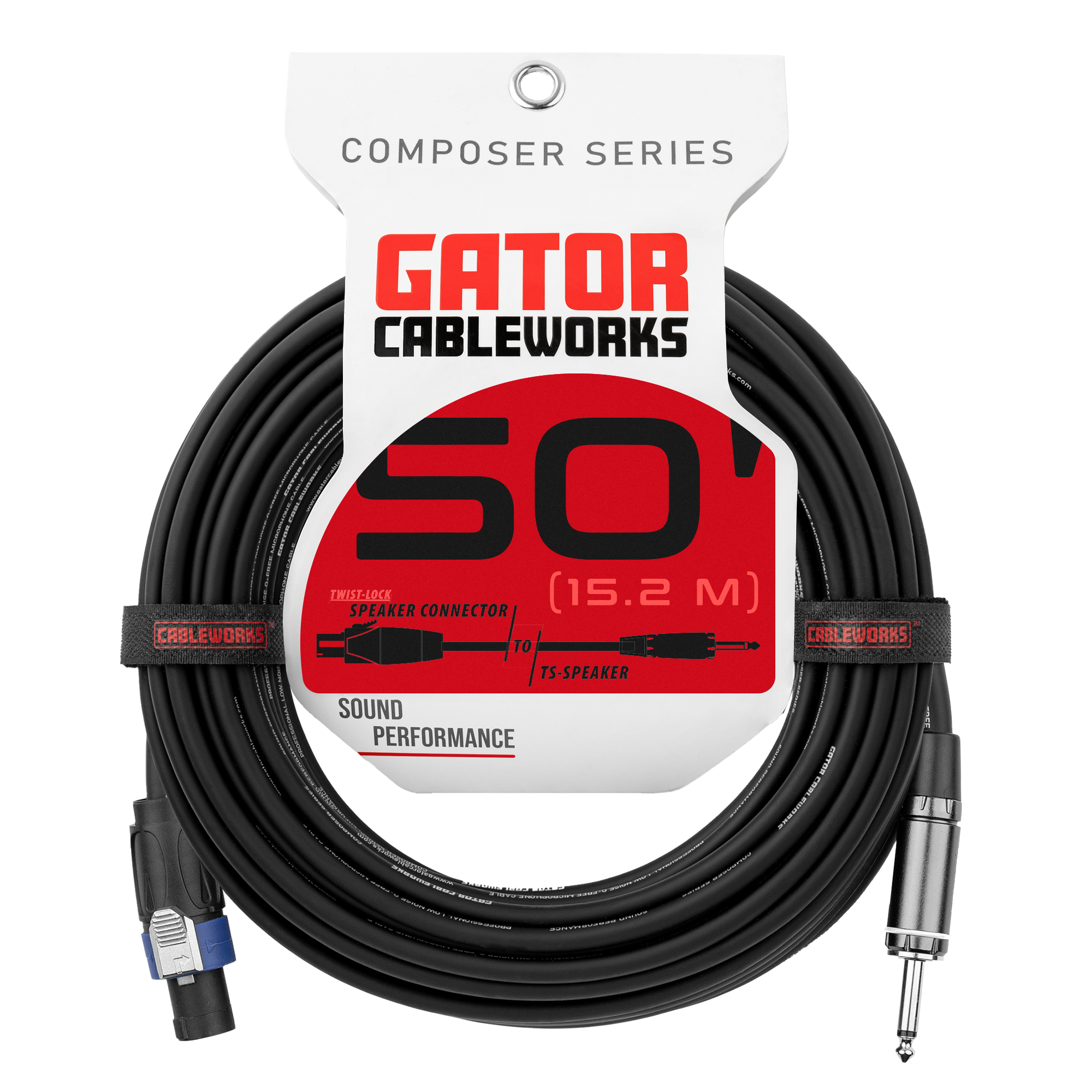 50 Foot TS to Twist Lock Connector Speaker Cable
