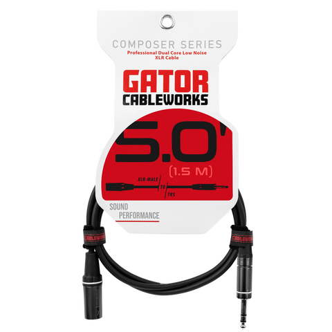 5 Foot XLR M to TRS Cable