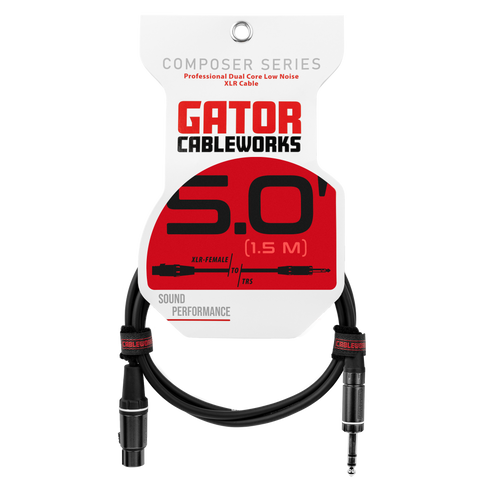 5 Foot XLR F to TRS Cable