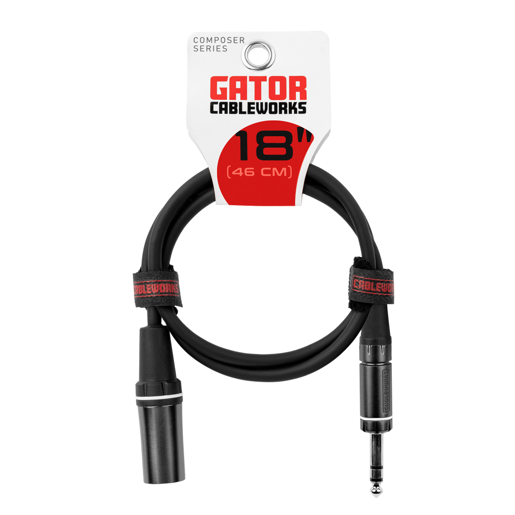 18 Inch XLR M to TRS Cable