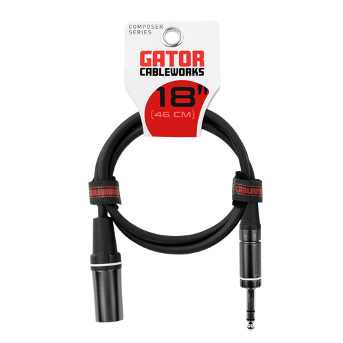18 Inch XLR M to TRS Cable