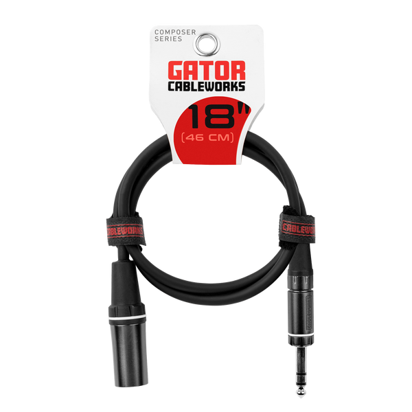 18 Inch XLR M to TRS Cable