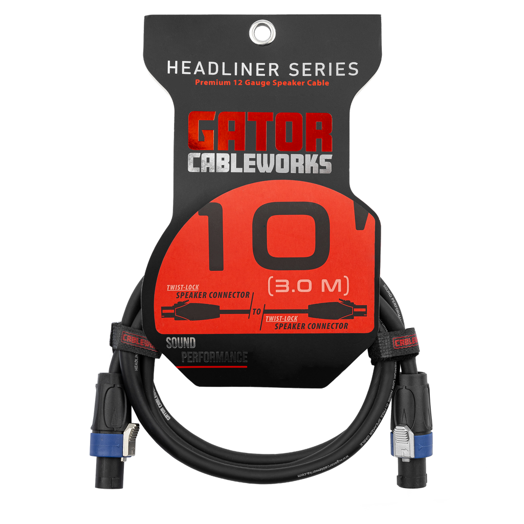 10 Foot Twist Lock Connector Speaker Cable